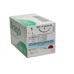 SUTURA ARAGO SEDA NEGRA 4/0 TC-12 12U