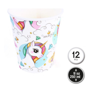 Vasos Cartón Unicorn 250ml