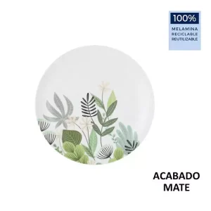 Plato Postre 20cm Flora Melamina Mate La Med