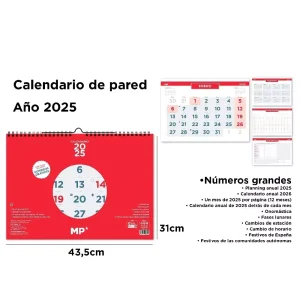 Calendario de Pared 2025 31 x 43.5 cm