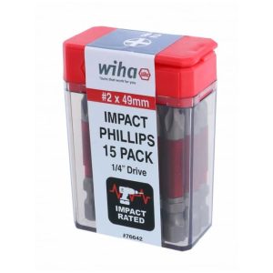 Puntas De Impacto Juego 15Pz Ph2X49MM 1/4″ Wiha 76642