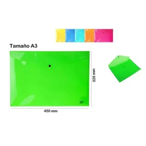 Carpeta Sobre C/Botón A3 Fluorescente